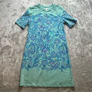Isaac Mizrahi Blue Paisley Print Dress